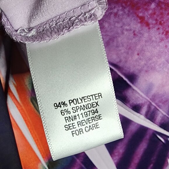 One World Dress Womens Size XL Purple Orange Floral Pullover Sublimation - Picture 7 of 8